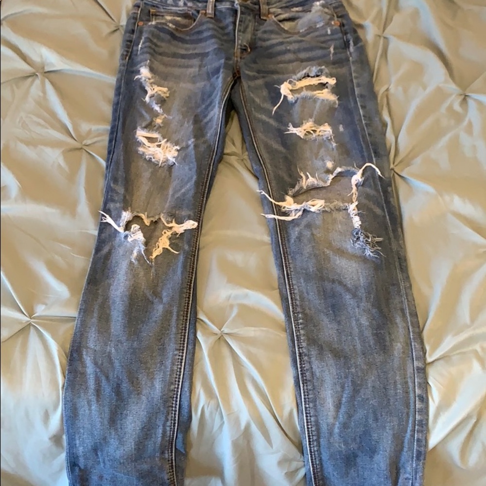 Denim ripped jeans